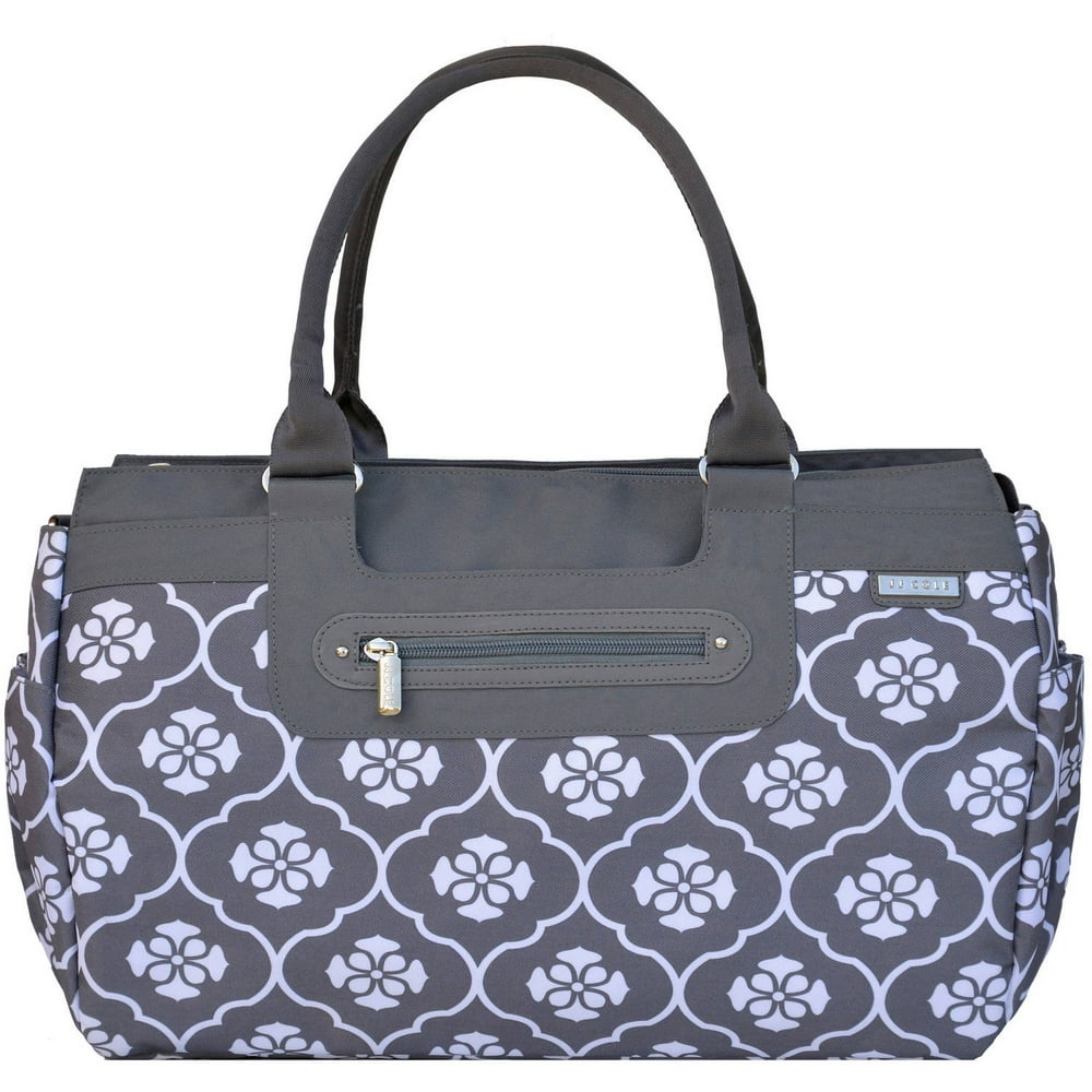 JJ Cole Parker Diaper Bag Gray Floret