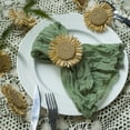 Woven Sunflower Napkin Rings Set of 6, Handmade Faux Daisy Napkin Ring ...