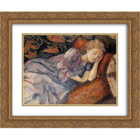 Georges Lemmen 2x Matted 24x20 Gold Ornate Framed Art Print 'Sleep'