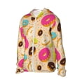 thumbnail image 2 of Rocae Donuts Print Breathable Sun Protection Hoodie Quick-Dry Lightweight Long Sleeve Hoodie Unisex Running Sports Shirt Medium, 2 of 9