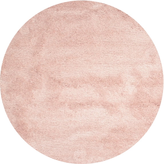 Ahgly Company Indoor Round Contemporary Deep Peach Orange Abstract Area Rugs, 7' Round
