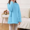 thumbnail image 5 of Ecqkame Girls Double Sided Velvet Hoodies Winter Thickened Warm Hooded Long Sleeved Fleece Sweatshirts with Pockets 4-15 Years Blue 7 Year, 5 of 9