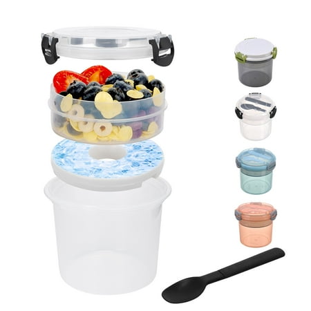 

Portable Reusable Parfait Cups With Lids Yogurt Cup With Topping Cereal Or Oatmeal Container Leak Proof Breakfast On The Cups