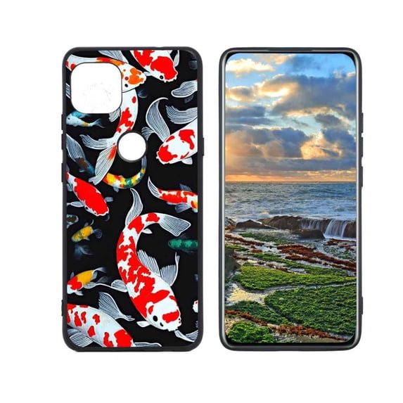 Compatible with Motorola G 5G Phone Case, Koi-Fish-2 Case Men Women, Flexible Silicone Shockproof Case for Motorola G 5G