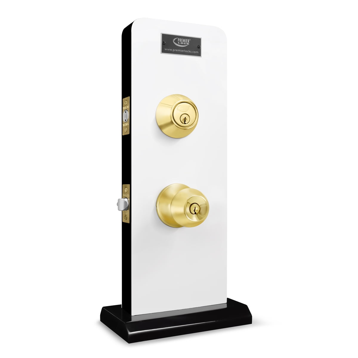 Premier Lock® Solid Brass Entry Lock Set Door Knob & Deadbolt Keyed Alike SC1 Keyway. 6 Total Keys, Keyed Alike