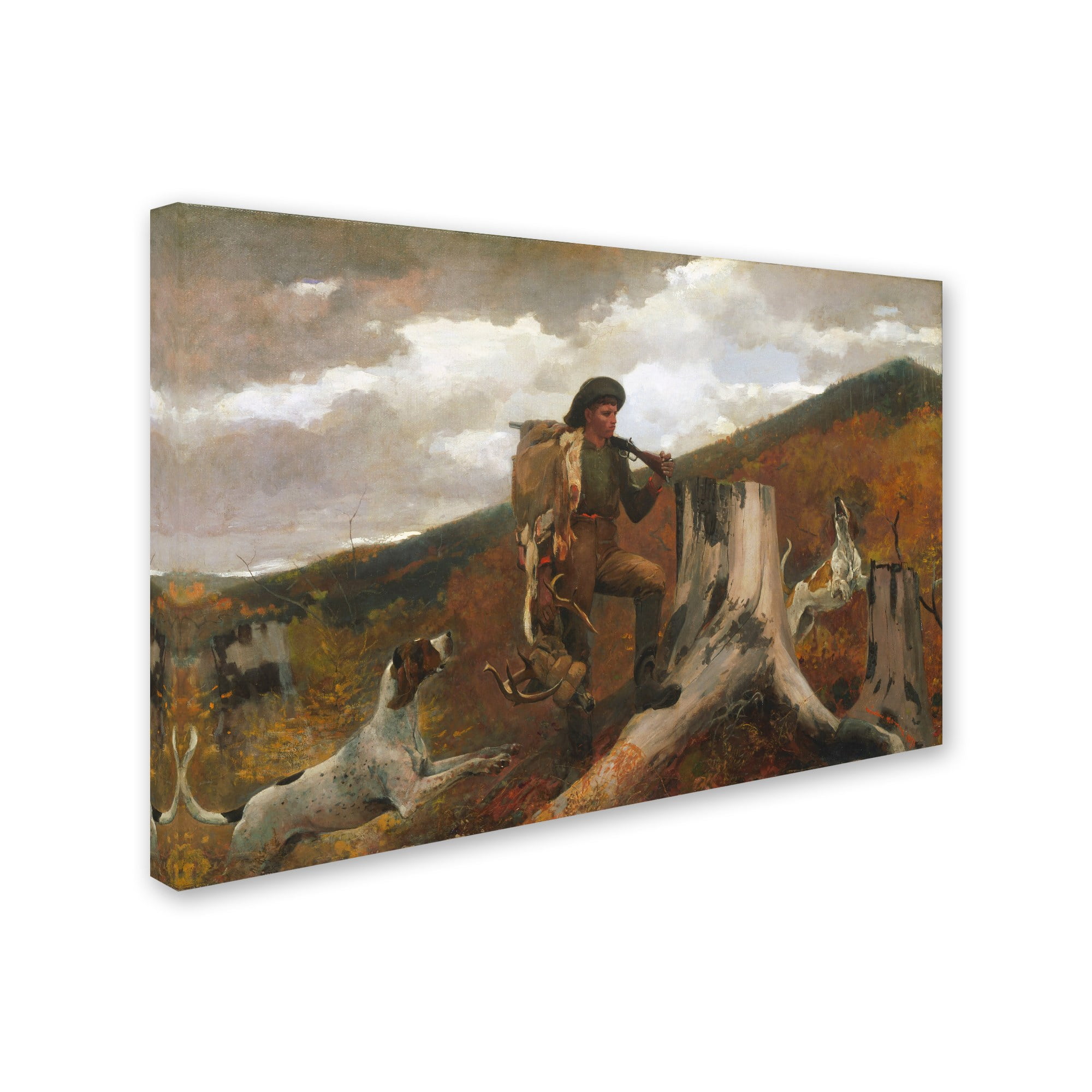 Homer 'A Hunter And His Dogs' Canvas Art