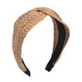 thumbnail image 2 of Diademas para mujer, diademas anudadas de paja, diademas anchas bohemias de verano para mujer, accesorios para herramientas de peinado, 2 of 5
