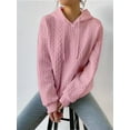 thumbnail image 4 of Womens Hoodies Oversized Hooded Sweatshirt Casual Long Sleeve Drawstring Pullover Tops Pink S, 4 of 7