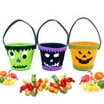 thumbnail image 4 of 3 Pieces Candy Bucket Holiday Supplies Halloween Prop Handle Convenient Cute Design Compact Size Kid Toy Household Decorations Colorful, 4 of 9