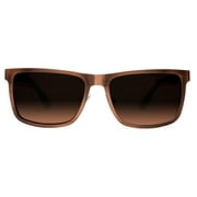 Polarized Classic Sunglasses Razor Thin Brushed Metal Stainless Steel Brown - Brown