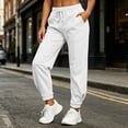 thumbnail image 5 of QIYAGBSA High Waisted Joggers for Women Soft Drawstring Elastic Waist Front Seam Side Pockets Ankle Cuffs Gym Fitness Running Casual Weekends, 5 of 8