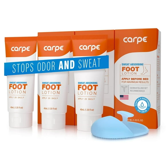 Loción para pies que absorbe el sudor Carpe, 3 tubos con aplicador