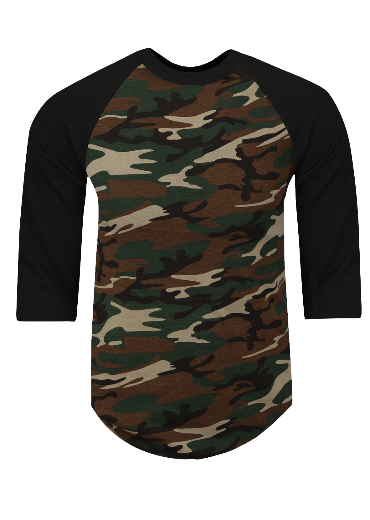 Shaka Wear Mens Baseball T Shirts Raglan 3/4 Sleeves Tee Cotton Jersey S-5Xl