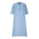 thumbnail image 4 of Vestido informal de lino con cuello en V para mujer: manga media, tres botones en el bolsillo, estilo veraniego, tallas S-XXL con detalles de busto/manga/longitud., 4 of 6