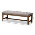 thumbnail image 3 of Baxton Studio Banc Capitonné Ainsley en Gris et Noyer Brun, 3 of 12
