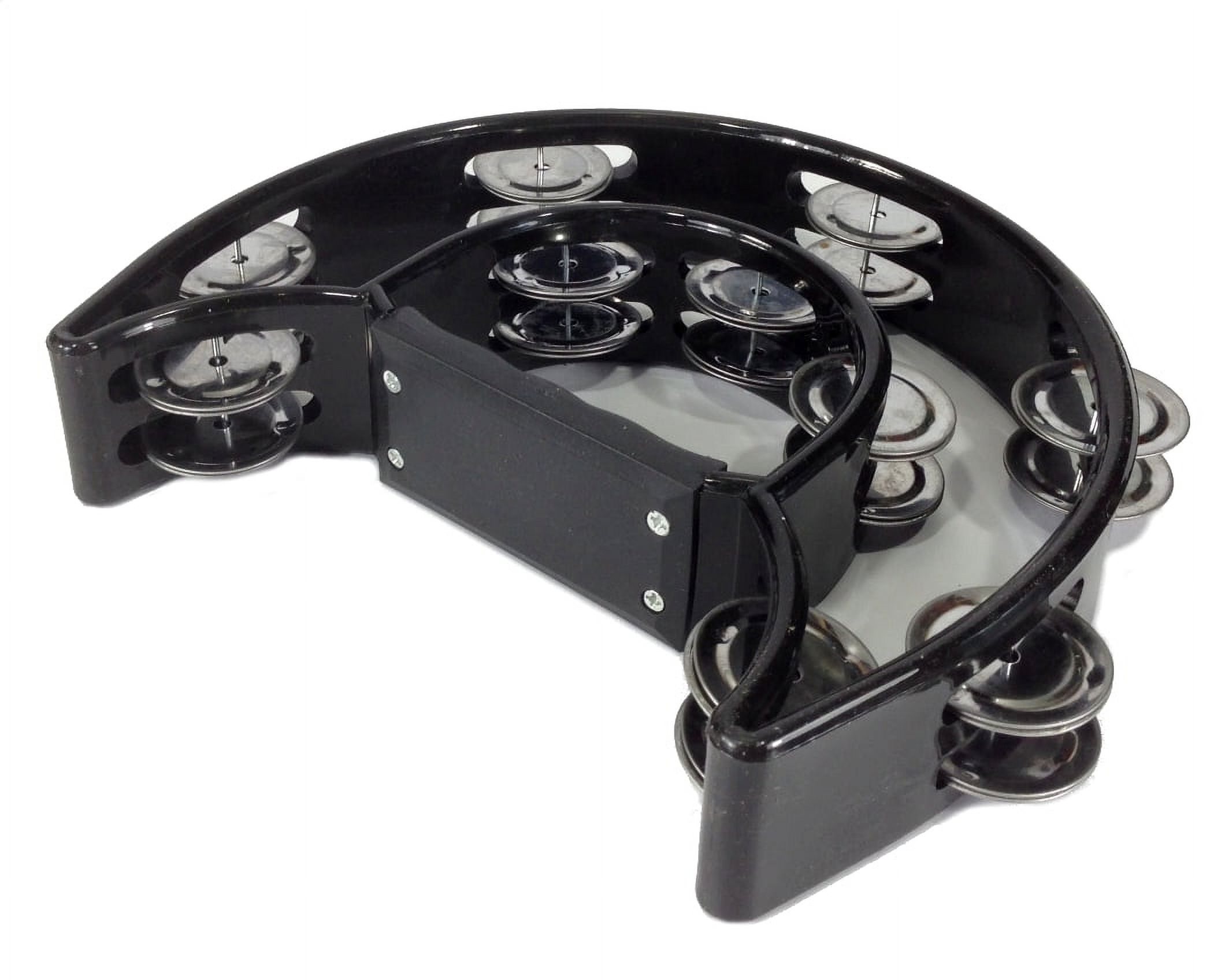 Lot of 2 Double Row TAMBOURINE Metal Jingles Hand Held Ergonomic Handle