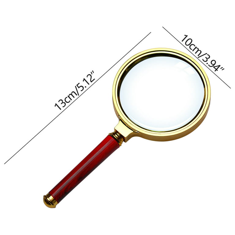 Handheld Magnifier Antique Mahogany Handle Magnifier Reading Magnifying  Glass For Reading Book, Inspection, Coins, Insects, Rocks, Map, Crossword  Puzz