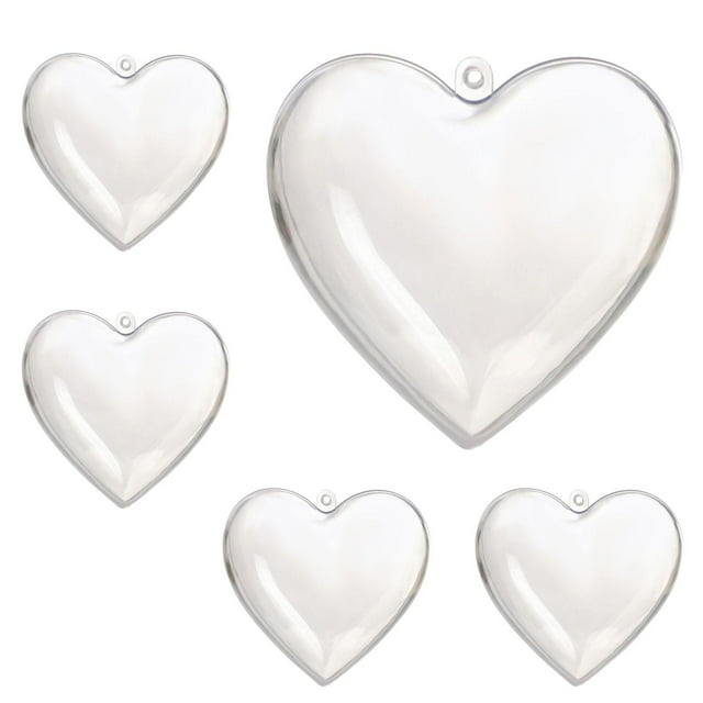 5x bolas de adorno rellenables transparentes, caja con forma de corazón, caja de dulces, colgante para decoraciones navideñas del Día de San Valentín , 10cm BLESIY Bolas rellenables