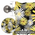 thumbnail image 2 of Spring Daisy Window Valance for Kitchen, Watercolor White Yellow Flowers Fields Black Rod Pocket Short Curtain for Small Windows, Light Filtering Decorative Valance, 54 x 18 Inch, 2 of 9