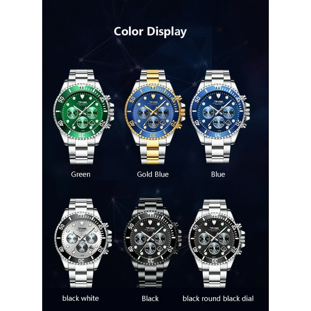 TEVISE T823 Brand Men Watch Luxury Quartz Watch Sport Stainless Steel Clock Relogio Masculino for Gift Walmart