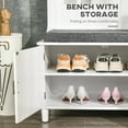 thumbnail image 5 of SSLZ Bench, Bench Rack, White Hall Tree with Storage Entryway Coat Accent Shelves, Cabinet and Drawers for Hallway, Mudroom,, 5 of 6