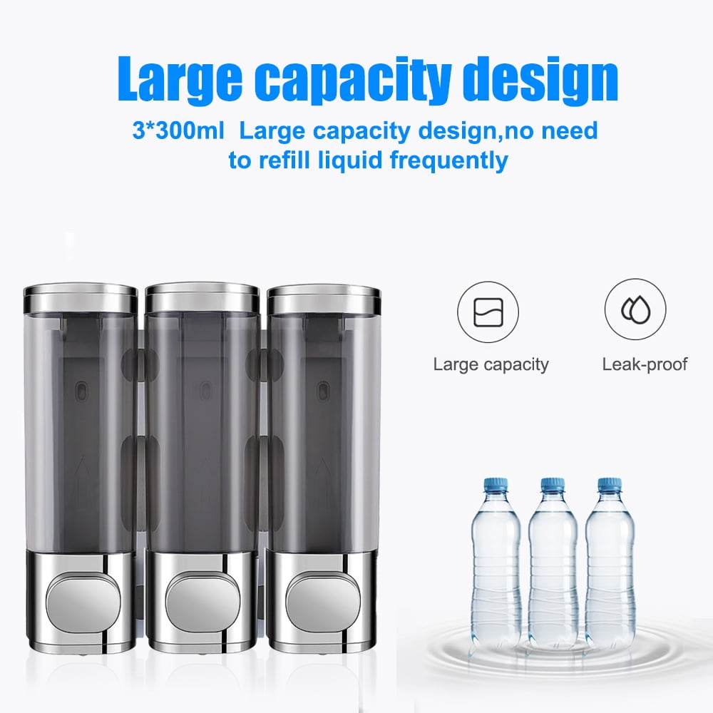 Yabuy Shampoo and Conditioner Dispenser for Wall 3x300ml Soap Dispenser for Shower Hotel Bathroom