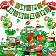 Football Birthday Party Supplies,164pcs Football Birthday Party Decorations&Tableware Set-Football Party Plates Napkins Cups Tablecloth Balloons Banner ect Football Theme Party Supplies for Boys Kids