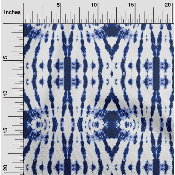 oneOone Cotton Poplin Twill Indigo Blue Fabric Tie & Dye Shibori Diy Clothing Quilting Fabric Print Fabric By Yard 56 Inch Wide