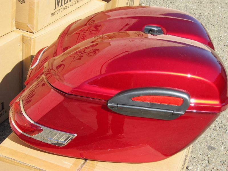 Mutazu Burgundy Red GA Universal Motorcycle Hard Saddlebags fits most Cruisers