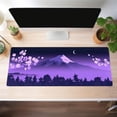 thumbnail image 3 of Purple Japanese Desk Mat Cherry Blossom Mouse Pad Fuji Mountain Desk Pad Gaming Keyboard Mouse Mat XL, Women Office Plant Desk Cover Mat, Laptop Computer Mat Mousepad Desk Accessories 31.5"x11.8", 3 of 6