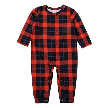 

Urobanpeeg Parents Suits Christmas Printed Plaid Red Pajamas Romper Kids Baby