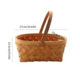 thumbnail image 6 of Woven Basket with Handle Wooden Handmade Rattan Storage Basket Storage Container Houseware Storage Basket for Camping Outdoor Party Park Beach, 6 of 6