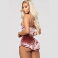 thumbnail image 1 of Conjunto de top corto y pantalones cortos de terciopelo para mujer Conjunto de ropa interior polar con cuello en V Chándal sin mangas, 1 of 12