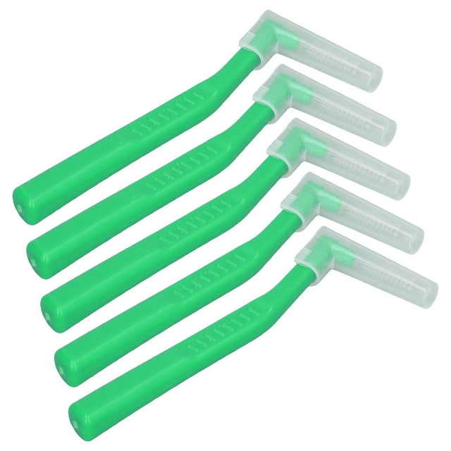 Interdental Brush, Professional Grade Nylon Wire Portable L Shaped Interdental Brushes For Tooth Care Green