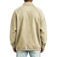 thumbnail image 3 of Havenx 1/4 Zip Pullover for Men Acid Wash Vintage Distressed Faux Denim Sweatshirts Raglan Long Sleeve Stand Collar Mock Neck Shirts Thermal Lightweight 2026 Fall Winter Casual Tops,Khaki M, 3 of 3