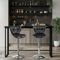 thumbnail image 3 of YEXJ Bar Stools Set of 2, Adjustable PU Leather Swivel Barstools with Shell Back, Bar Chairs with Footrest for Home Kitchen, Black, 3 of 10