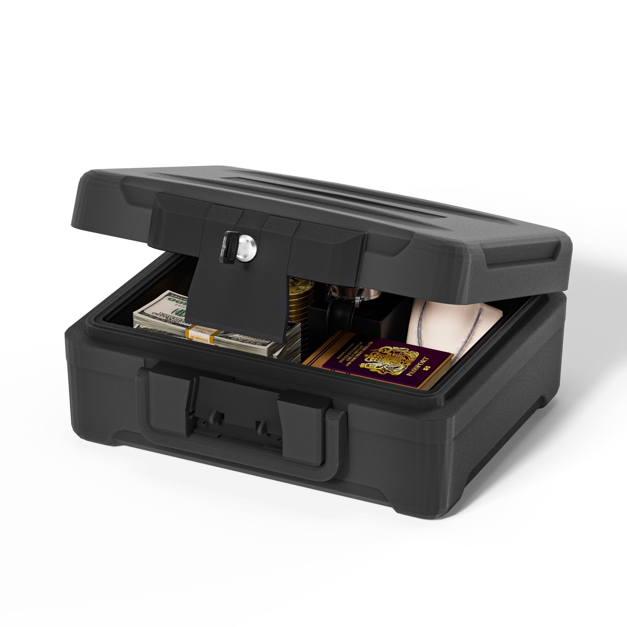 MUTAK Fire-Resistant Box Safe and Water-Resistant Safe with Key Lock, 6.2 Cu. ft., Black