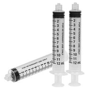 100PCs 12ml Syringe without Needle by VASTMED | Clear Rubber Head Non Sterile Syringes Perfect for Scientific Labs, Industrial Art & Crafts