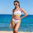 thumbnail image 2 of JAJAHO Bikini Sets For Girls 2 Piece Swimsuits One Shoulder Color Block Bathing Suit For Kids Teens 7-16Y Stylish Beachwear, 2 of 6