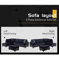 thumbnail image 4 of PonLiving Furniture Courney 103.5" Wide Right Hand Facing Microfiber with Faux Leather Sofa Set With Ottoman Courney 103.5" Wide Right Hand Facing Microfiber with Faux Leather Sofa Set With Ottoman, 4 of 4