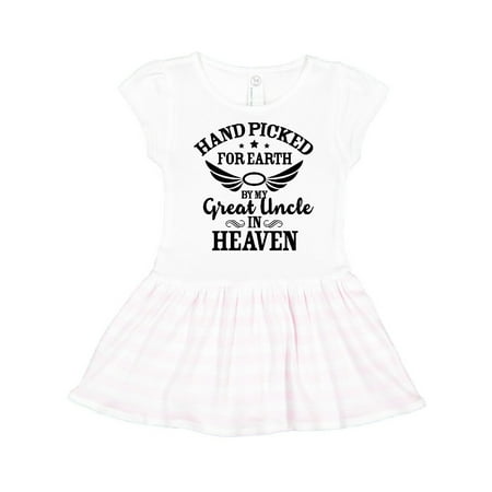 

Inktastic Handpicked for Earth By My Great Uncle in Heaven Gift Toddler Girl Dress