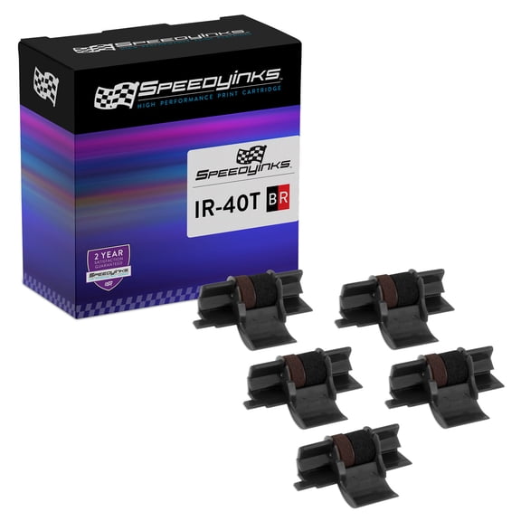 Speedyinks Compatible Ink Roller Replacement for IR-40 CP-13 (Black & Red 5 Roller Multipack) Compatible with the following Casio Calculator Model 1215S