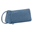 thumbnail image 2 of Hyknon Large Capacity Pencil Case Pen Pouch, Multi-layered Pencil Holder with Handle, Soft Stationery Bag with Zipper, Triangle Pen Pouch for Women Men Adult, Storage Organizer Bag for College, Blue, 2 of 6