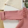 thumbnail image 6 of Blczomt Long Sleeve Toddler Girl Tshirt Thermal Winter T-Shirt Ruffle Crewneck Red Plain Basic Girls' Tees, 6 of 6