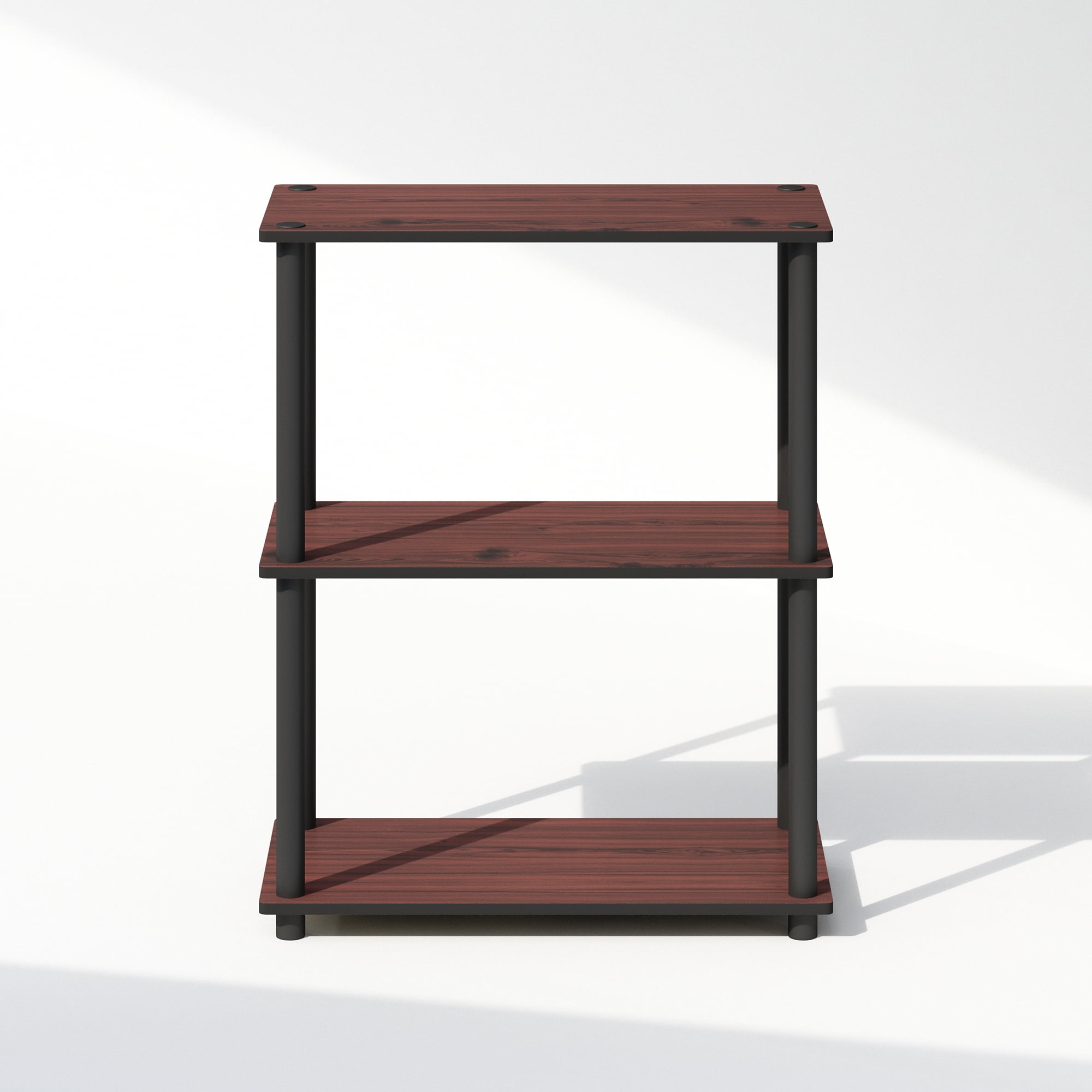Furinno Turn-N-Tube 3-Tier Multipurpose Compact Display Rack, Shelving Unit, Bookcase, Dark Cherry