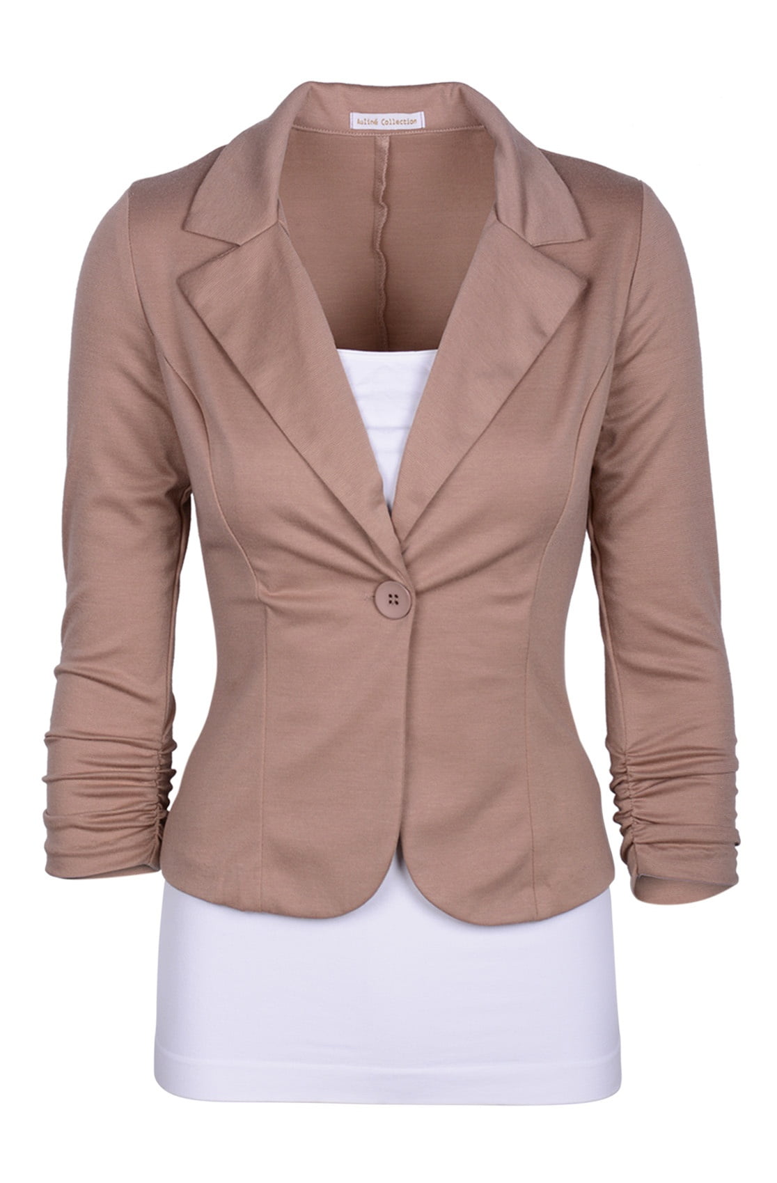 Auliné Collection Women's Casual Work Solid Color Knit Blazer