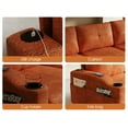 thumbnail image 2 of 78" Convertible Sectional Couches with Movable Storage Ottoman, 3 Seat L-Shape Sofa with USB Charge and 2 Cup Holder, Upholstered Comfy Sofa for Living Room, Apartment, Orange, 2 of 5