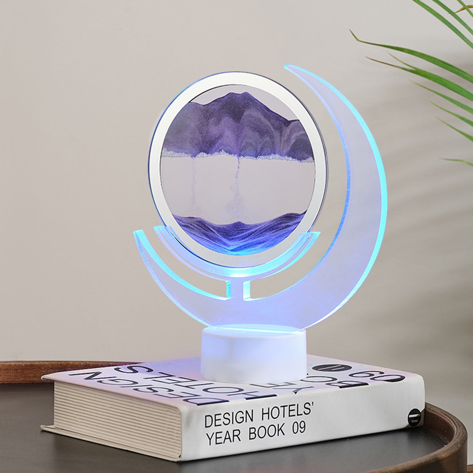 Wovilon Night Light Usb Streaming Sand Painting Night Light, 3D Three-Dimensional Moon Painting, Decorative Home Gifts Bedside Ambient Sand Painting Led Table Lamp(5Ml)