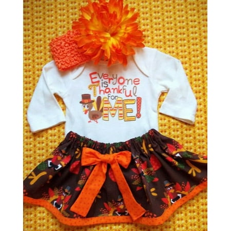 US Baby Girls My 1st Thanksgiving Outfit Tops Romper Tutu Dress 3PCS Clothes Set