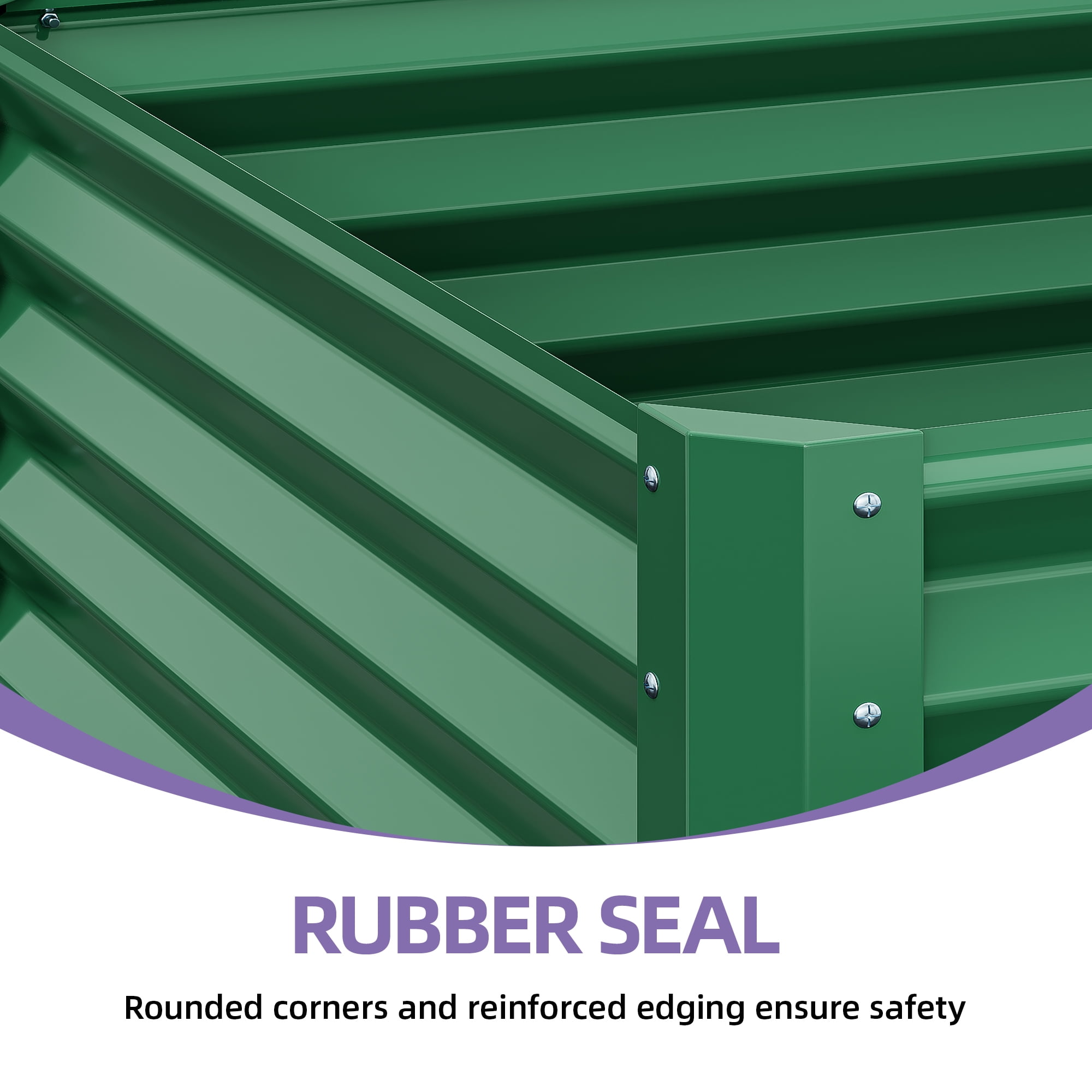 Dextrus 6x3x1.5 Ft Raised Garden Bed Kit with Gloves, Large Galvanized Metal Planter Box, Green